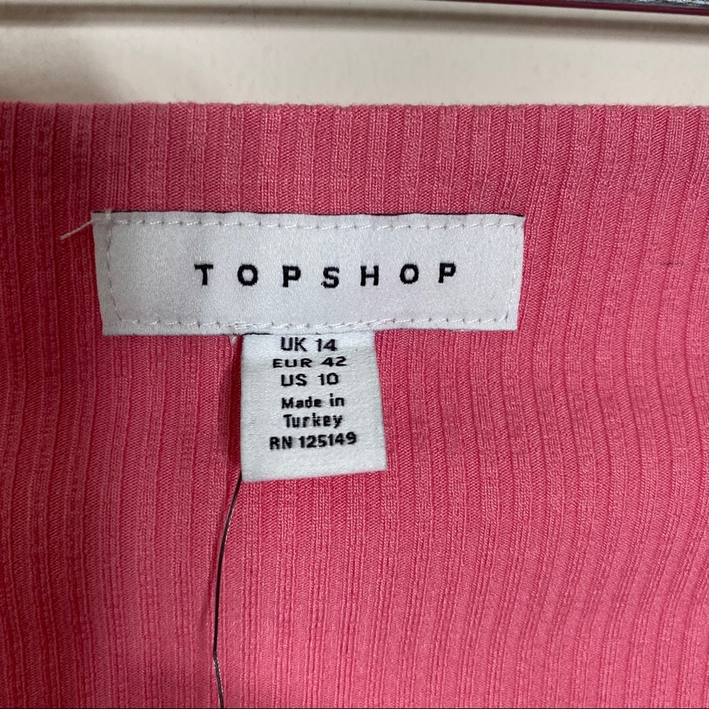 NWT Topshop Pink Ribbed Crop Top - Picture 5 of 6